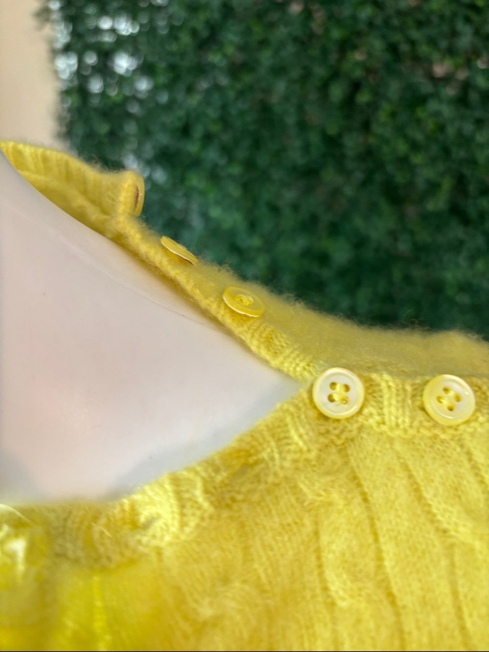 J. Crew Bright Yellow Cable-Knit Crewneck Sweater cashmere # 94 - Picture 4 of 10